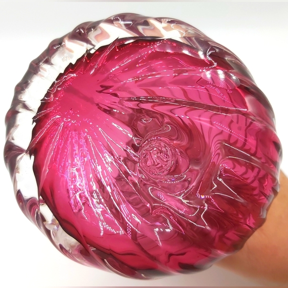 Vintage Rossi cranberry and clear handblown angel - Picture 5 of 6